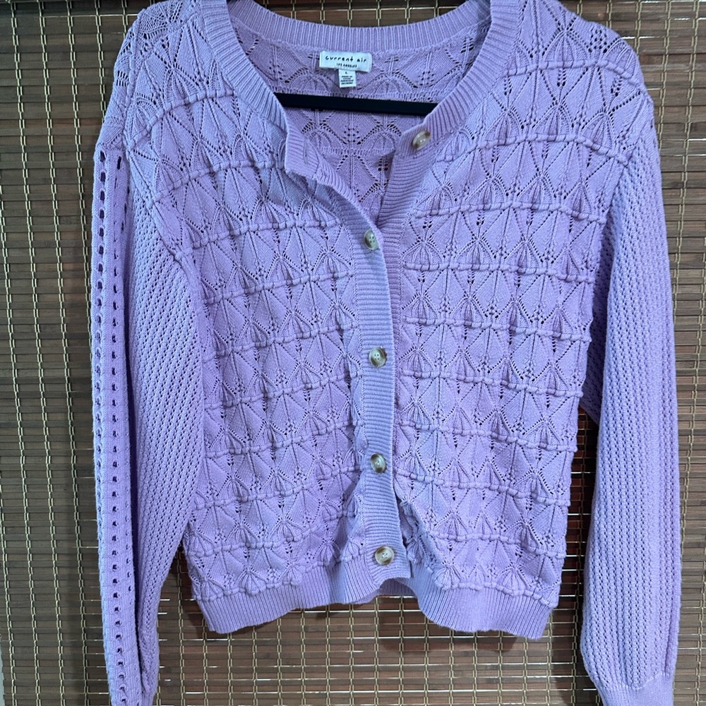 Current Air Lavender Textured Cardigan